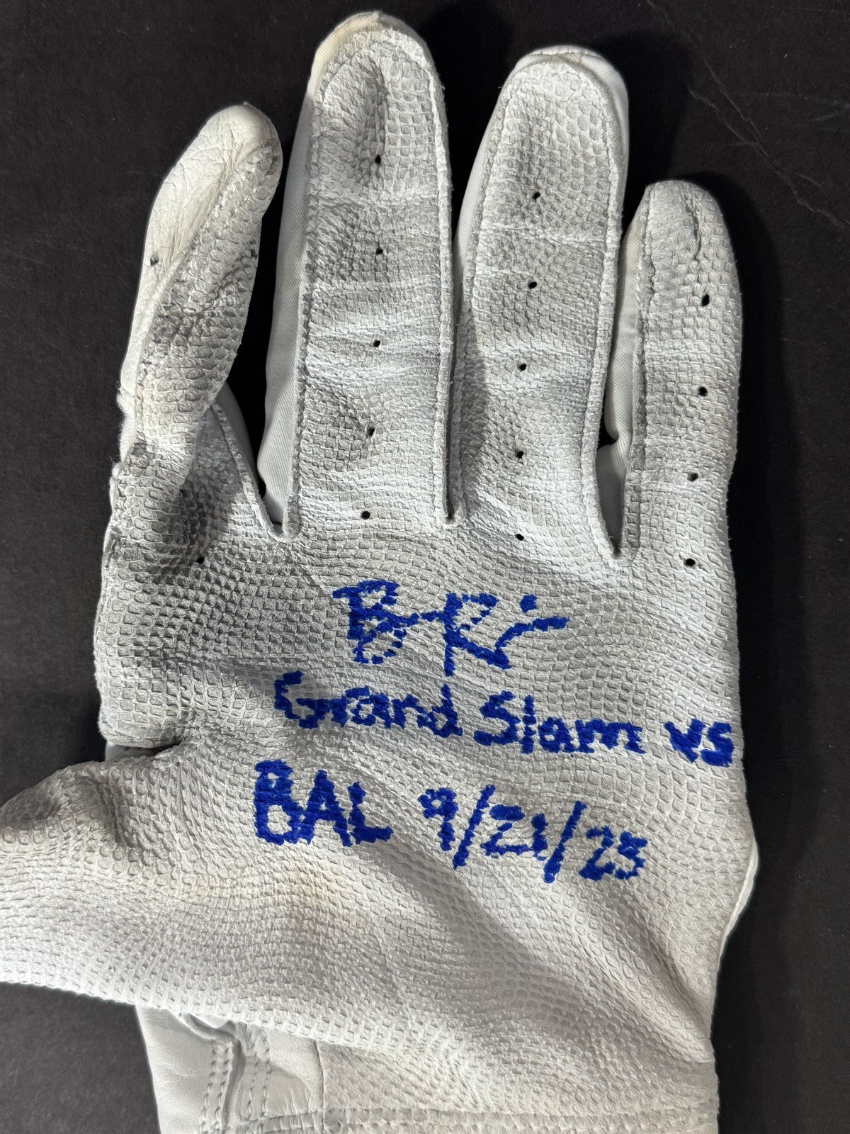Ben Rice Signed Franklin Game Used Batting Gloves Grand Slam Yankees Auto CX COA