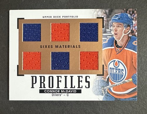 2015-16 Connor McDavid Rookie Upper Deck Portfolio Profiles 6 Jersey Patch Rc