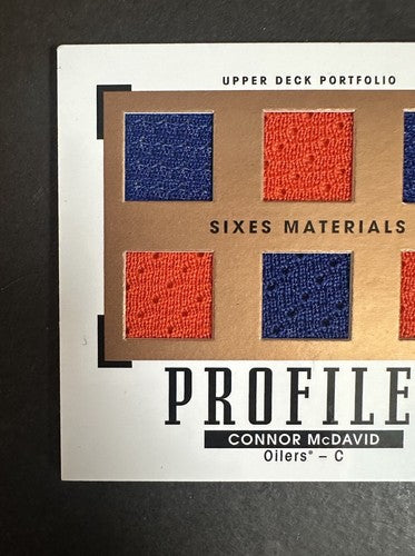2015-16 Connor McDavid Rookie Upper Deck Portfolio Profiles 6 Jersey Patch Rc