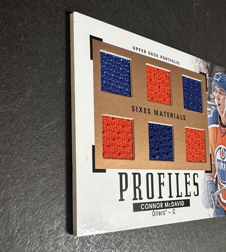 2015-16 Connor McDavid Rookie Upper Deck Portfolio Profiles 6 Jersey Patch Rc