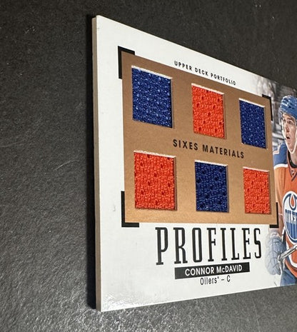 2015-16 Connor McDavid Rookie Upper Deck Portfolio Profiles 6 Jersey Patch Rc