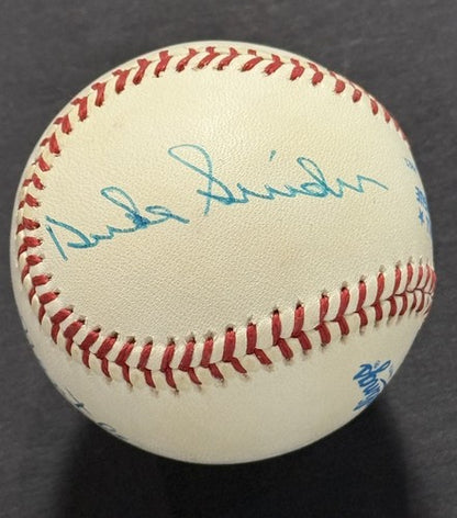 MICKEY MANTLE WILLIE MAYS DUKE SNIDER Signed Official A.L Baseball Auto JSA LOA