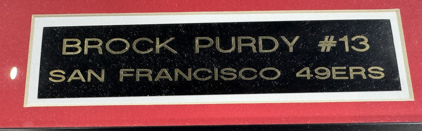 Brock Purdy Signed 16x20 Framed Photo w/ Plaque SF 49ers Autograph Fanatics COA