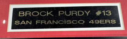 Brock Purdy Signed 16x20 Framed Photo w/ Plaque SF 49ers Autograph Fanatics COA