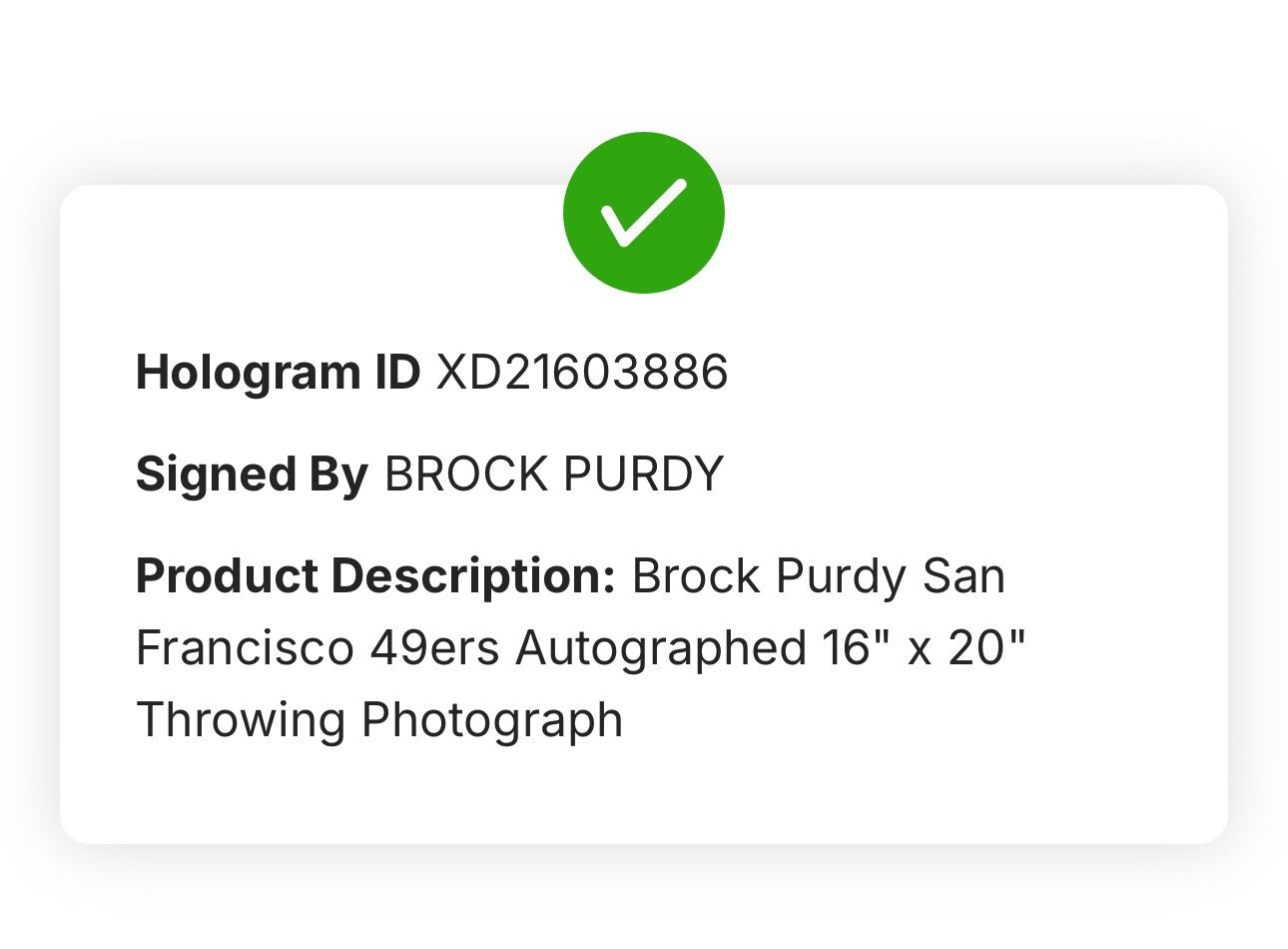 Brock Purdy Signed 16x20 Framed Photo w/ Plaque SF 49ers Autograph Fanatics COA