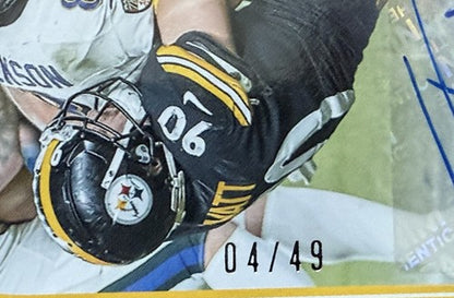 2022 Panini Donruss T.J. Watt Highlights Mint Auto /49 Steelers Mint Card