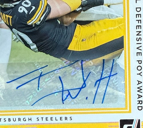 2022 Panini Donruss T.J. Watt Highlights Mint Auto /49 Steelers Mint Card