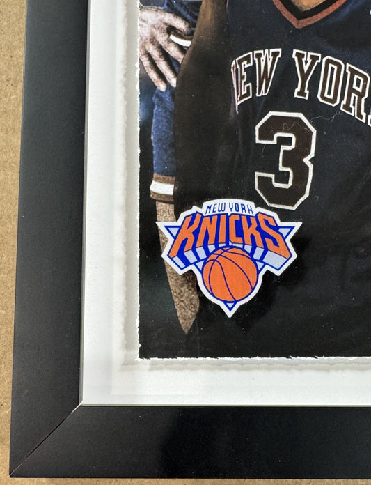 Ny Knicks Legends Framed 3D Photo Jalen Brunson Carmelo Ewing Facsimile Auto
