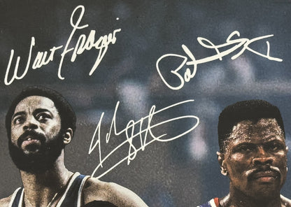 Ny Knicks Legends Framed 3D Photo Jalen Brunson Carmelo Ewing Facsimile Auto