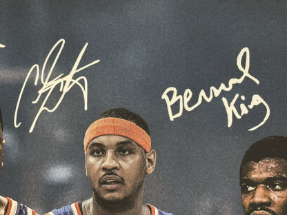 Ny Knicks Legends Framed 3D Photo Jalen Brunson Carmelo Ewing Facsimile Auto