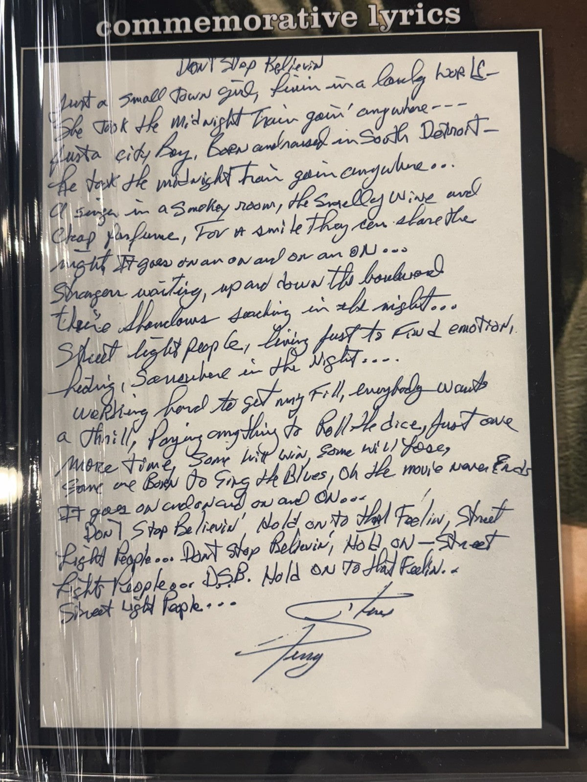 The Sopranos Final Scene Framed 3D Photo Journey Lyric Gandolfini Facsimile Auto