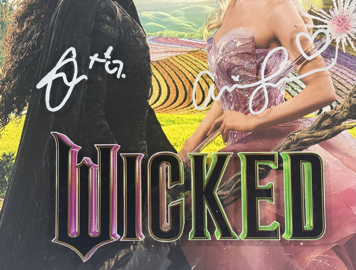 Wicked 22x22 3D Framed Photo Ariana Grande Cynthia Erivo Facsimile Auto