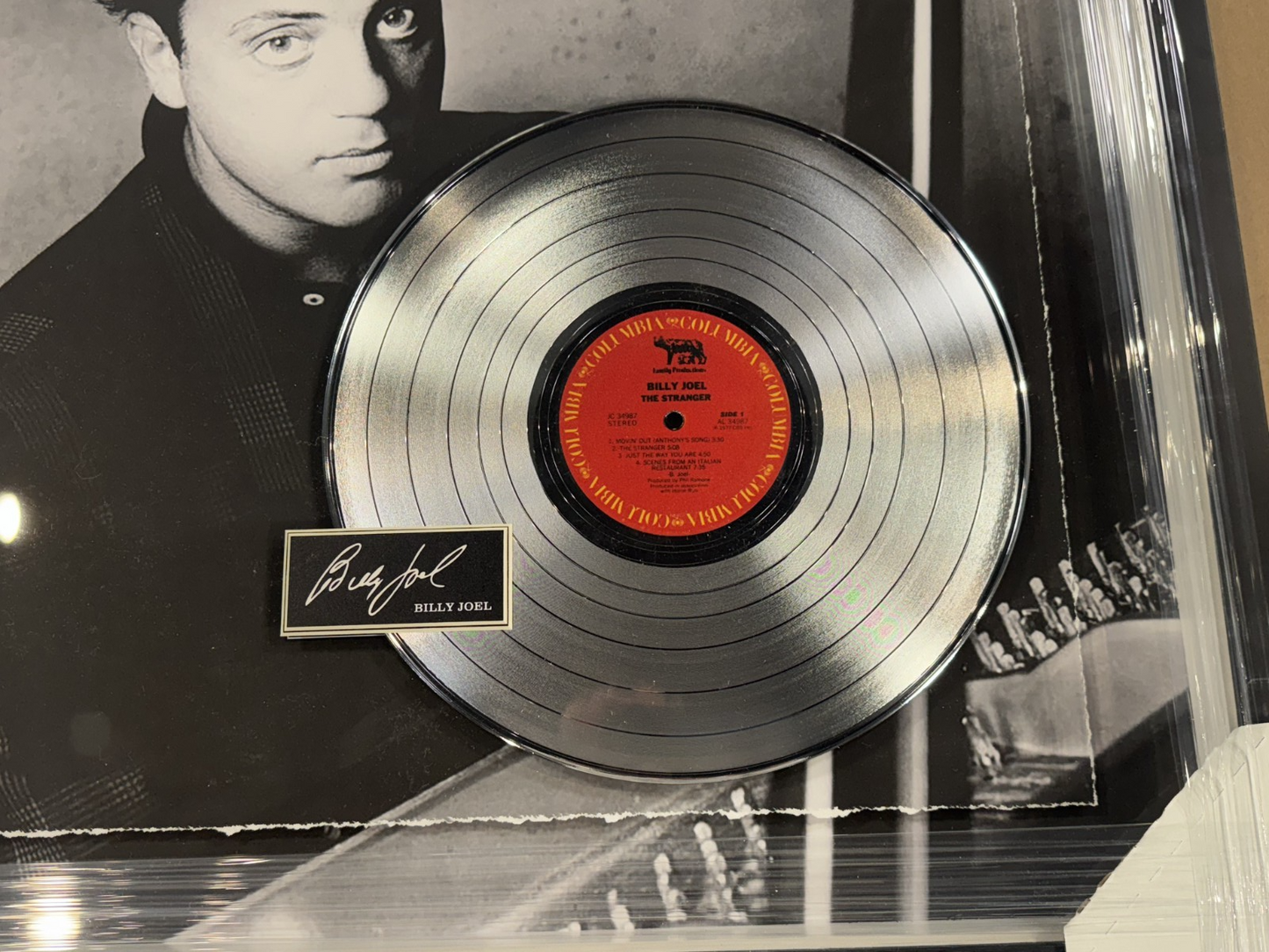 Billy Joel The Stranger 3D Photo Framed Platinum Record Album Facsimile Auto