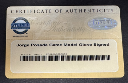 Jorge Posada Signed Game Model Rawlings Catchers Glove Yankees Auto Steiner COA
