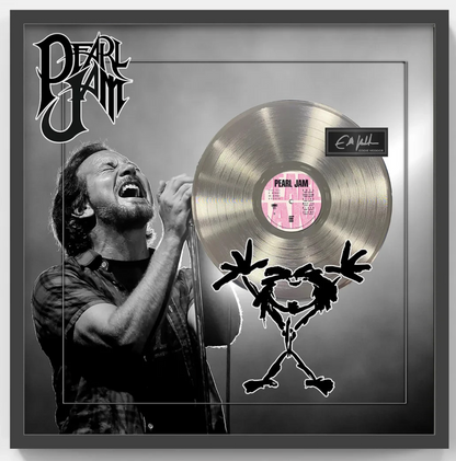 Pearl Jam Ten 3D Framed Photo Platinum Record Album Eddie Vedder Facsimile Auto