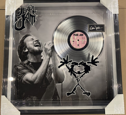 Pearl Jam Ten 3D Framed Photo Platinum Record Album Eddie Vedder Facsimile Auto