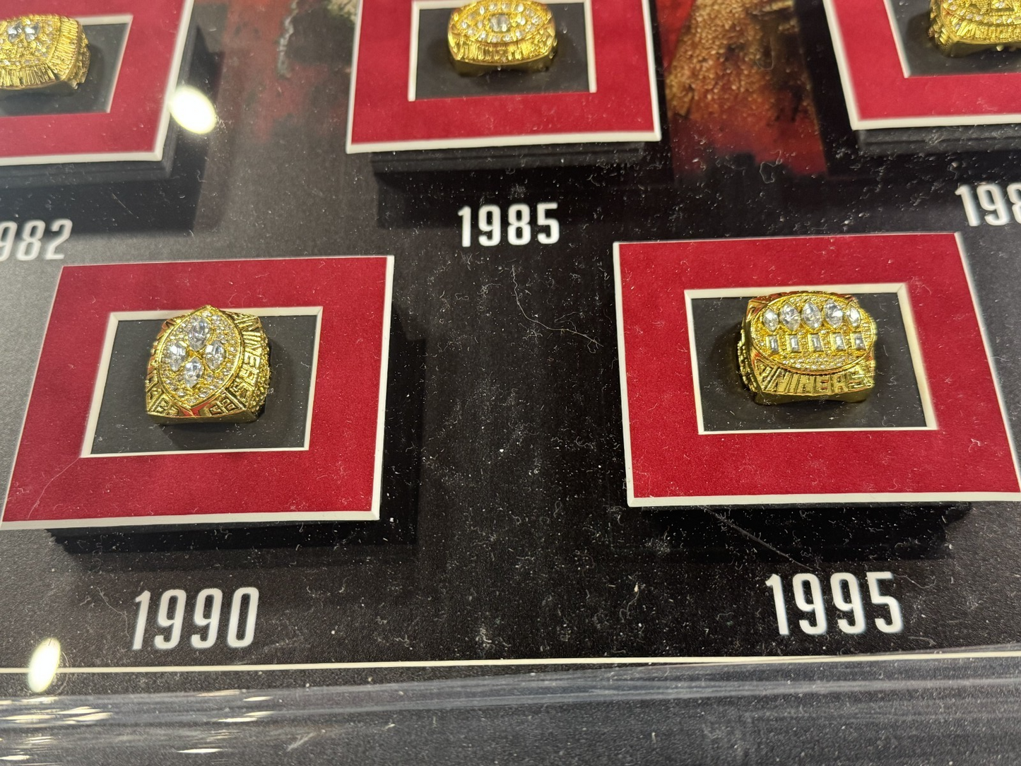 San Francisco 49ers 3D Framed Super Bowl Rings Photo Shadowbox Montana Rice HOF