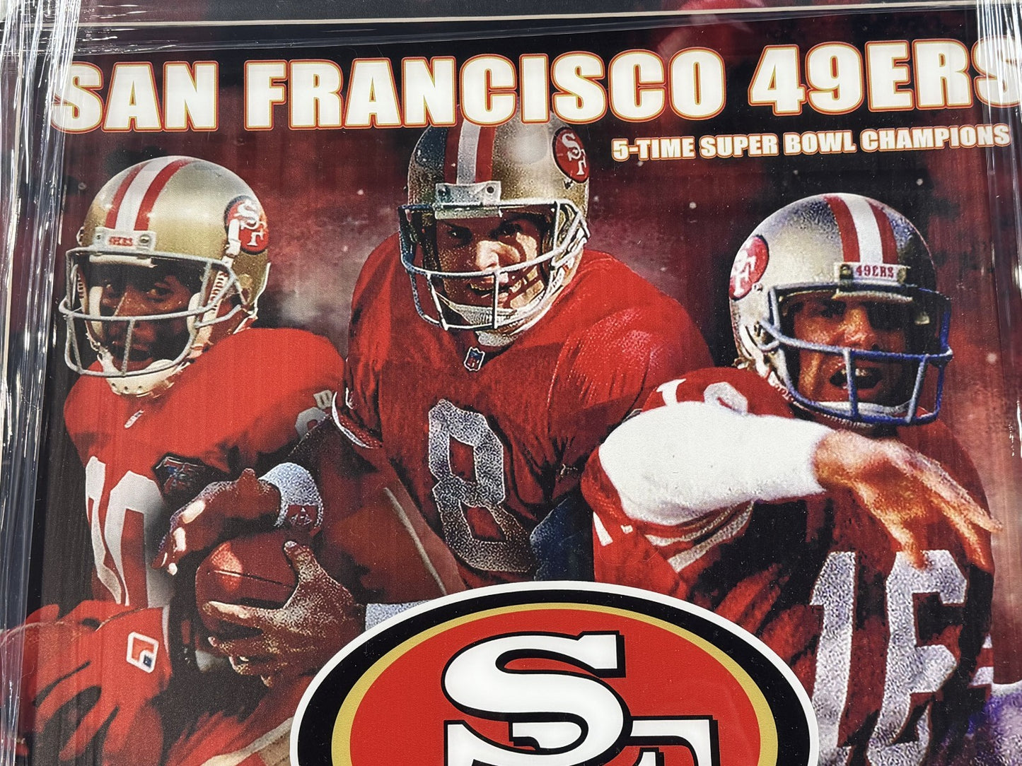 San Francisco 49ers 3D Framed Super Bowl Rings Photo Shadowbox Montana Rice HOF