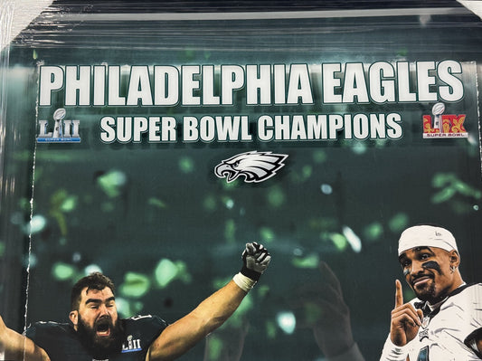 Philadelphia Eagles 22x28 Super Bowl Champions Ticket Collection Hurts Barkley