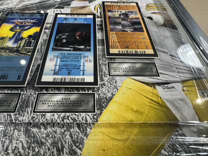 Pittsburgh Steelers 24x32 3D Super Bowl Ticket Collection Terry Bradshaw  HOF