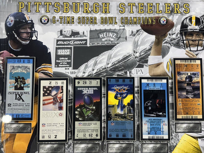 Pittsburgh Steelers 24x32 3D Super Bowl Ticket Collection Terry Bradshaw  HOF