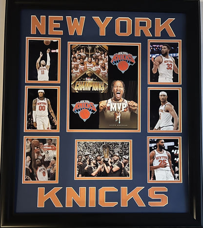 Ny Knicks Team 20x24 Framed Photo Collage 2025 NBA Cup Champs Jalen Brunson MVP