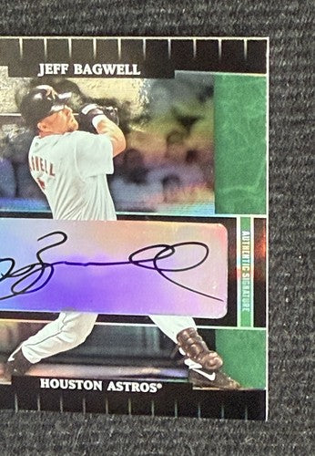 2004 Jeff Bagwell LEAF CERTIFIED CUTS EMERALD Game Worn JERSEY Patch AUTO /5 HOF