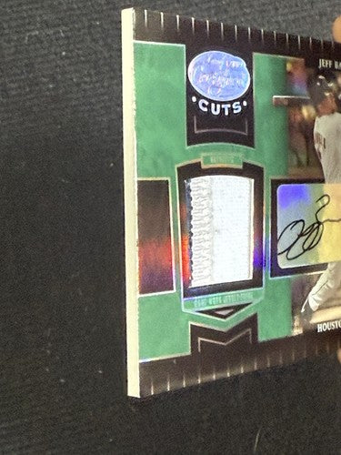 2004 Jeff Bagwell LEAF CERTIFIED CUTS EMERALD Game Worn JERSEY Patch AUTO /5 HOF