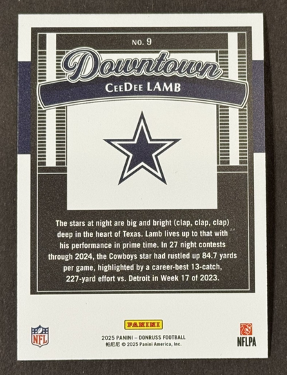 2025 Panini Donruss Football Ceedee Lamb Downtown Dallas Cowboys #9 SSP