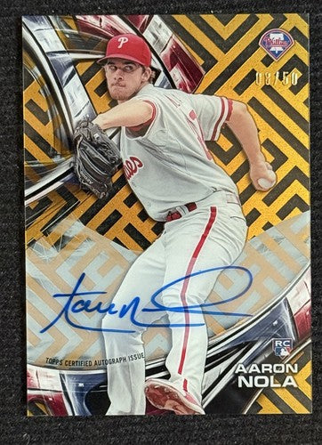 2016 Topps High Tek Rookie Mint On Card Auto #HT-AN Aaron Nola /50 Phillies Rc