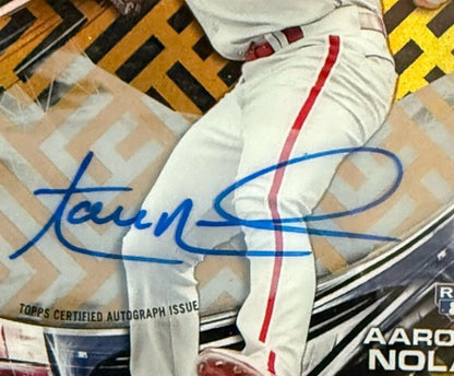 2016 Topps High Tek Rookie Mint On Card Auto #HT-AN Aaron Nola /50 Phillies Rc
