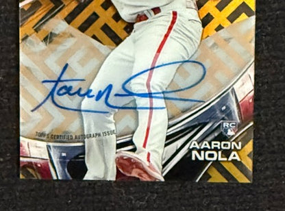2016 Topps High Tek Rookie Mint On Card Auto #HT-AN Aaron Nola /50 Phillies Rc