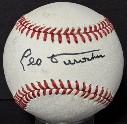 Leo Durocher Signed Official N.L Baseball Brooklyn Dodgers Giants HOF Auto Jsa