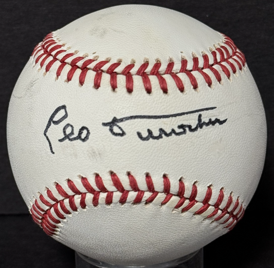 Leo Durocher Signed Official N.L Baseball Brooklyn Dodgers Giants HOF Auto Jsa