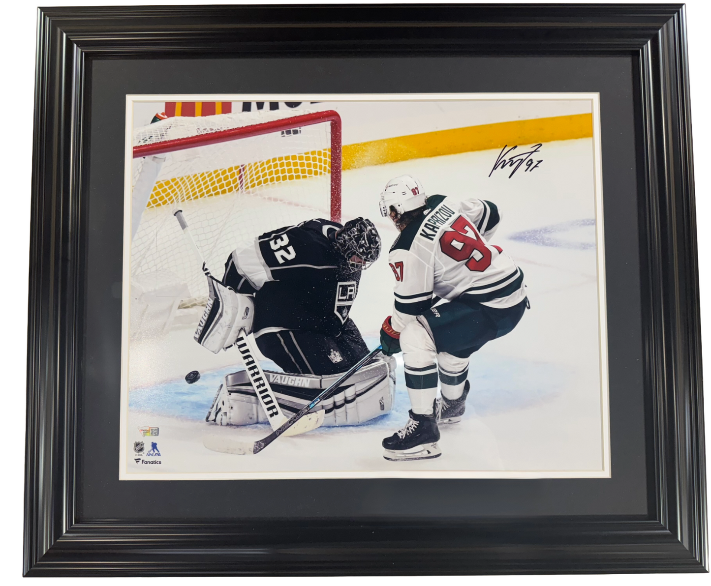 Kirill Kaprizov Signed 16x20 Framed Photo 1st NHL Goal Wild Auto Fanatics COA
