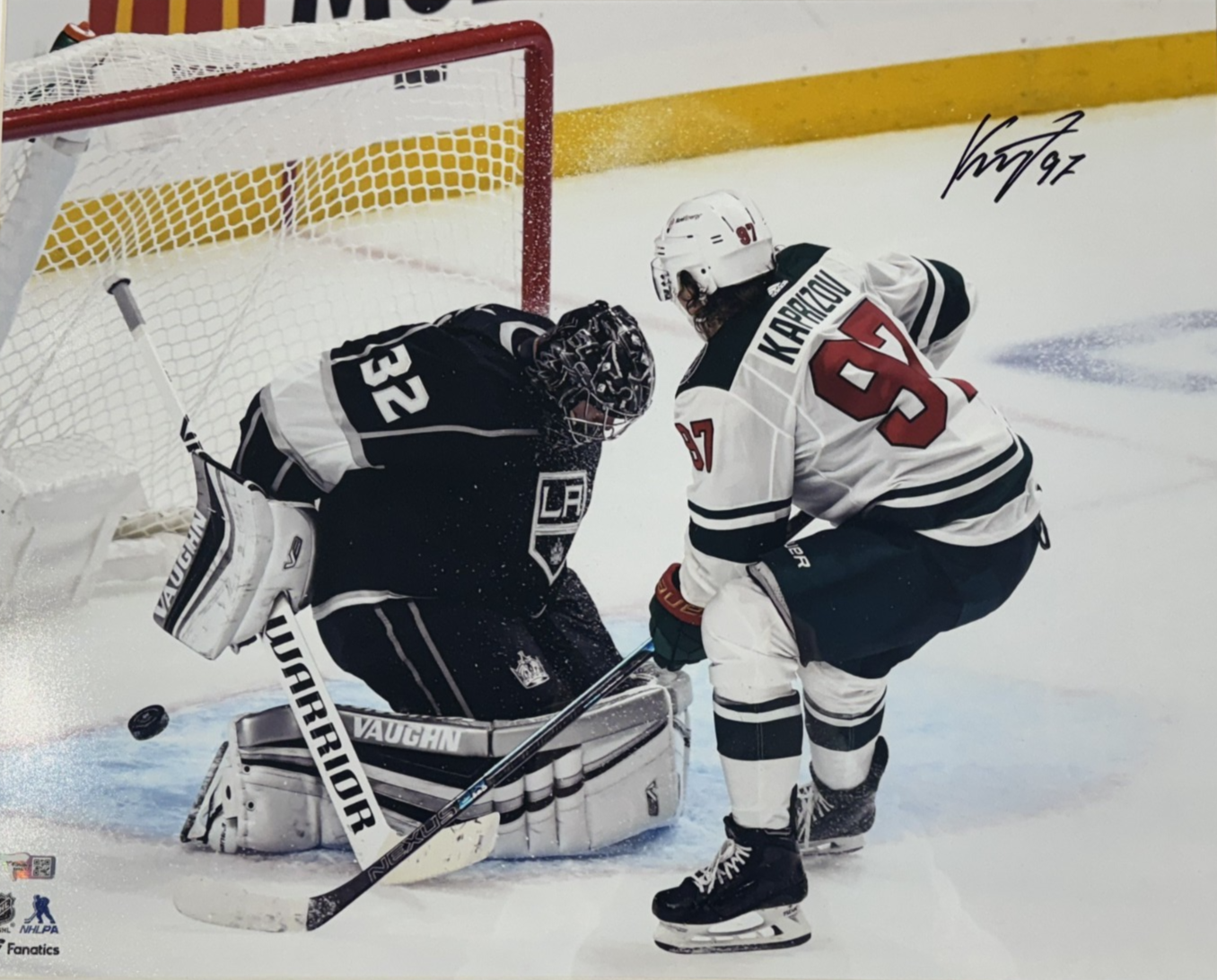 Kirill Kaprizov Signed 16x20 Framed Photo 1st NHL Goal Wild Auto Fanatics COA