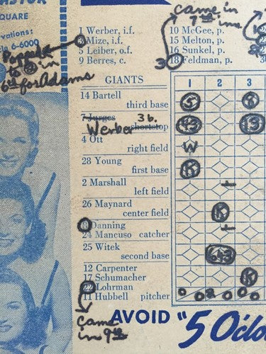1942 Army WAR Relief Game Program Ticket BROOKLYN Dodgers Giants Polo Grounds