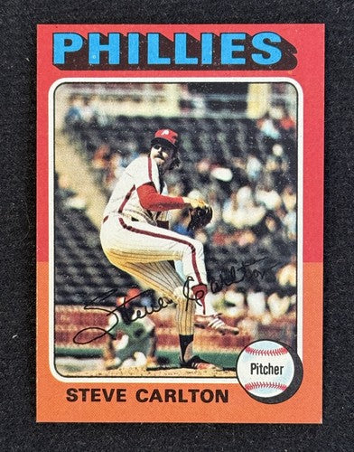1975 TOPPS BASEBALL SET BREAK 185 STEVE CARLTON Phillies MINT SHARP  Pack Fresh
