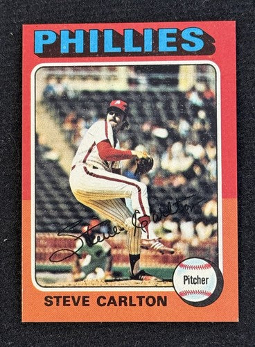 1975 TOPPS BASEBALL SET BREAK 185 STEVE CARLTON Phillies MINT SHARP  Pack Fresh