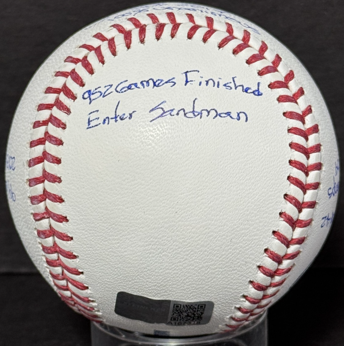 Mariano Rivera Signed MLB Baseball Yankees 11 Stat Auto HOF 5x WS Auto Steiner