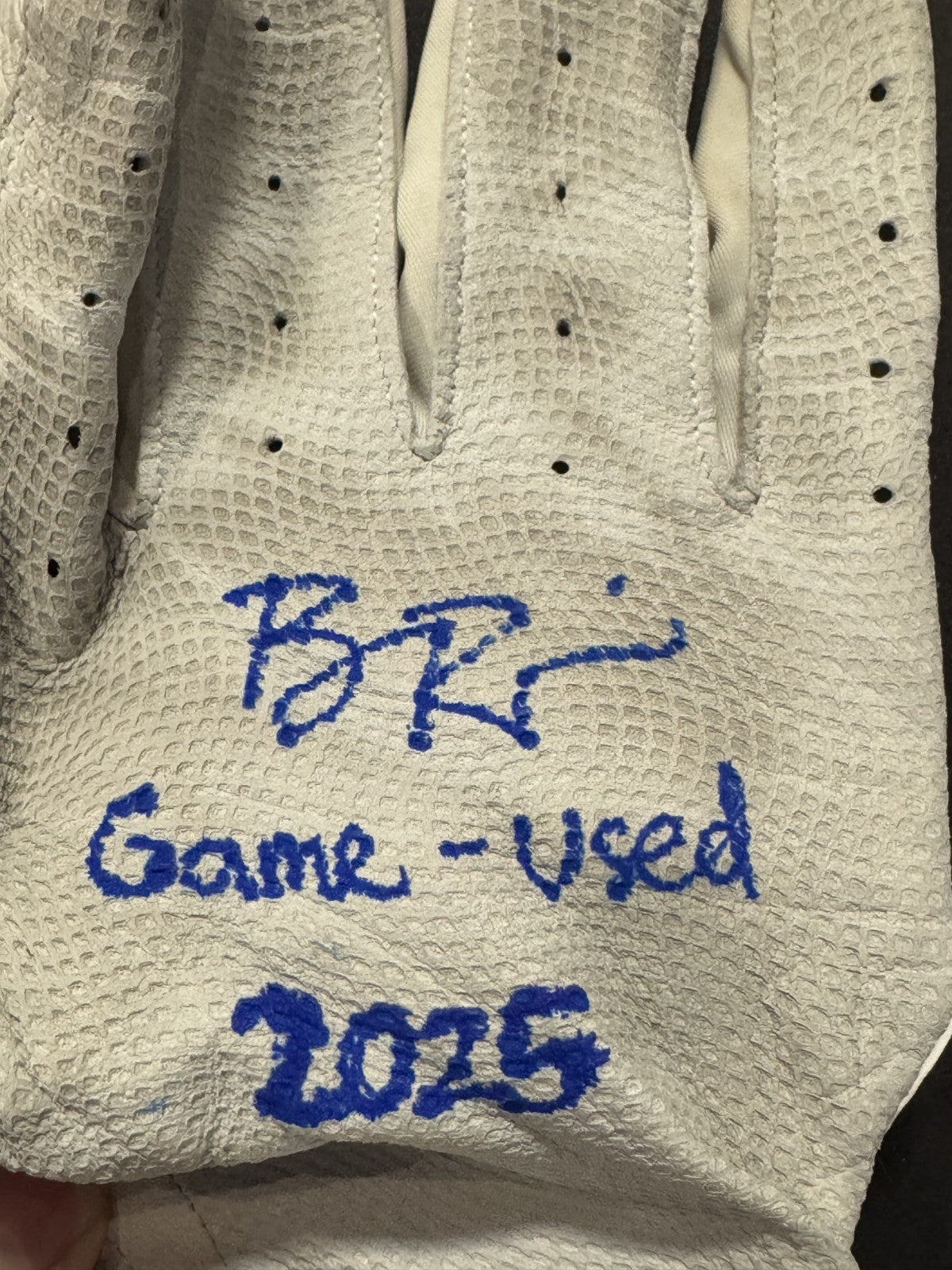 Ben Rice Yankees Signed Game Used Franklin Batting Gloves 2025 Auto Steiner COA