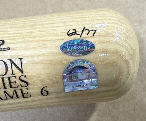 Reggie Jackson Signed 1977 WS Hr Bat 3 Pitchers Mr October Auto MLB Holo COA