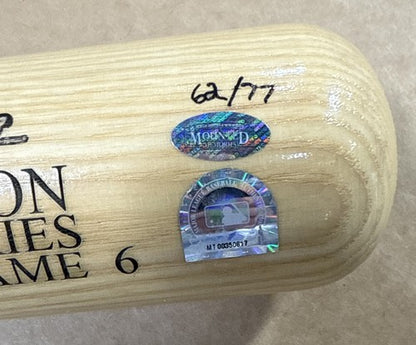 Reggie Jackson Signed 1977 WS Hr Bat 3 Pitchers Mr October Auto MLB Holo COA