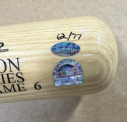 Reggie Jackson Signed 1977 WS Hr Bat 3 Pitchers Mr October Auto MLB Holo COA