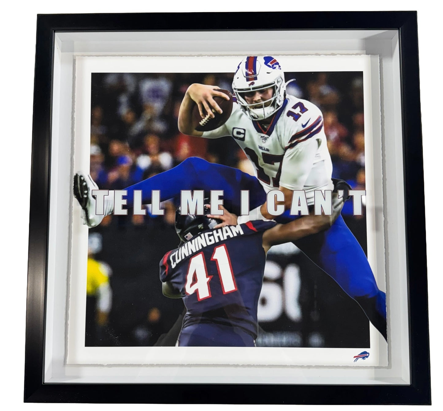 Josh Allen Framed 3D Leap Photo Shadowbox Tell Me I Can't Buffalo Bills MVP