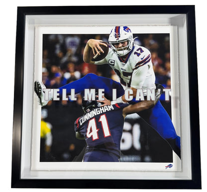 Josh Allen Framed 3D Leap Photo Shadowbox Tell Me I Can't Buffalo Bills MVP