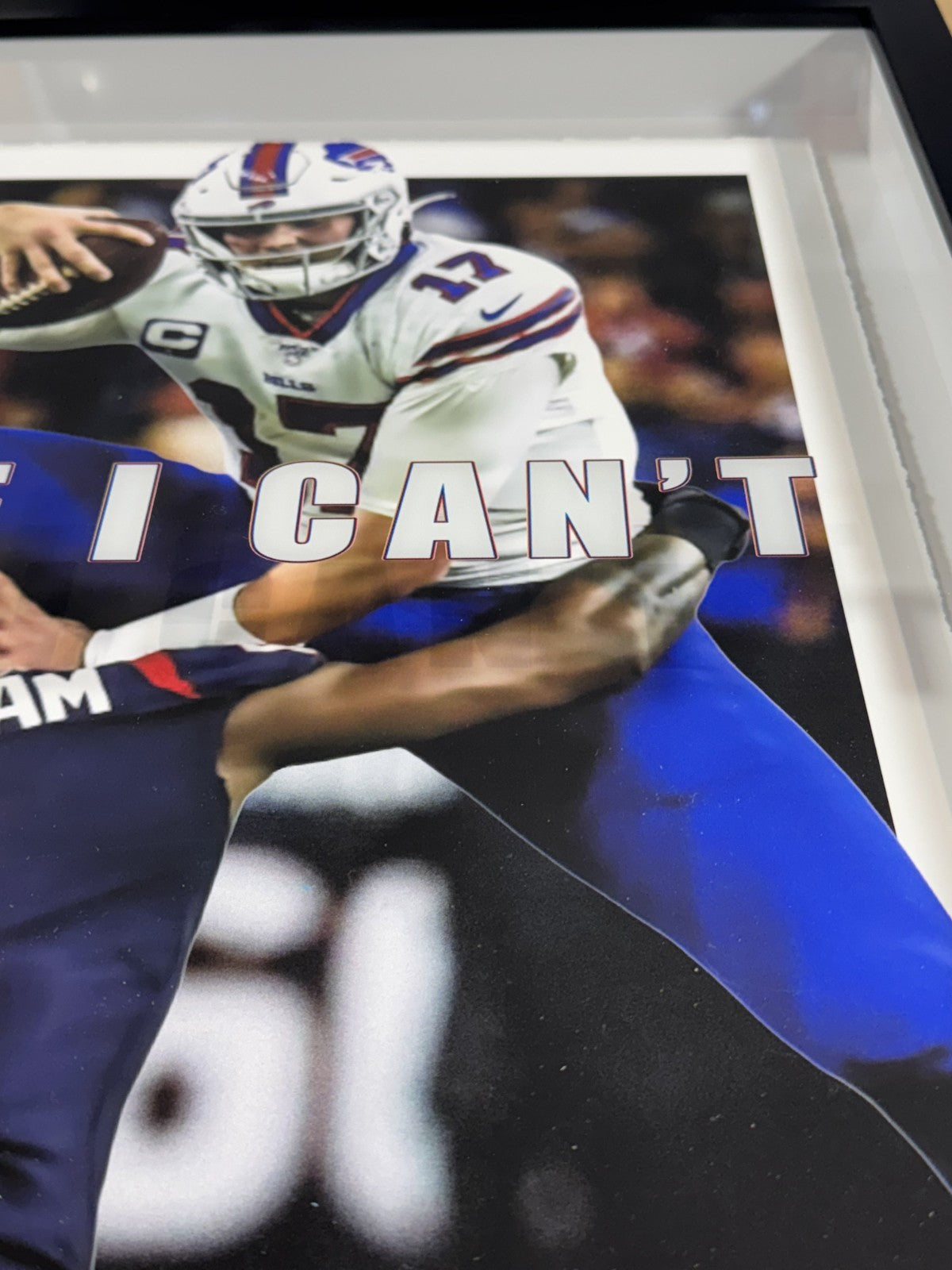 Josh Allen Framed 3D Leap Photo Shadowbox Tell Me I Can't Buffalo Bills MVP