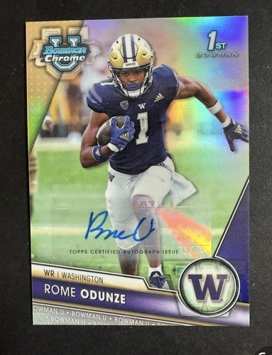 2023 Bowman Chrome Rome Odunze 1st Bowman Rookie Refractor Mint Auto /499 Bears