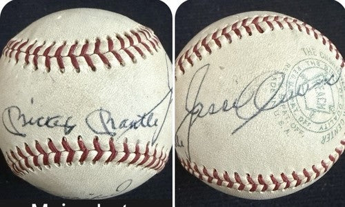 Jesse Owens & Mickey Mantle Signed A.L Joe Cronin Baseball Hof 1960’s Auto Jsa