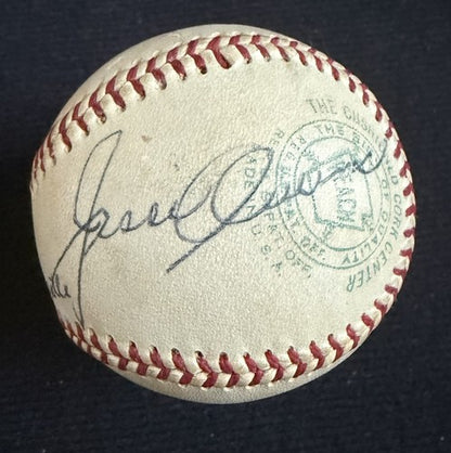 Jesse Owens & Mickey Mantle Signed A.L Joe Cronin Baseball Hof 1960’s Auto Jsa